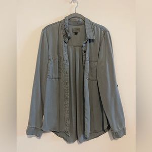 Army Green Button Up Shirt-Large